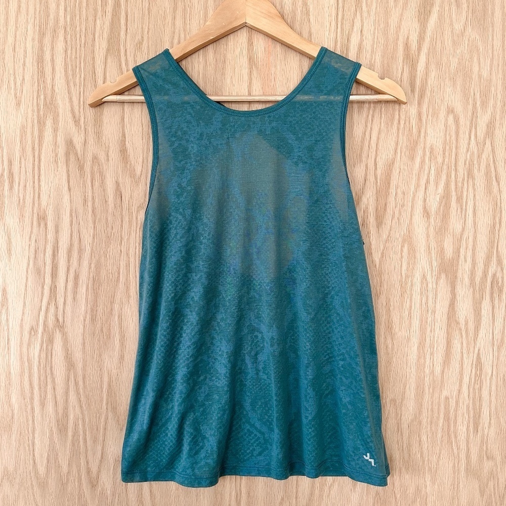 JoyLab Teal Open Back Twist Tank Top - Picture 1 of 7